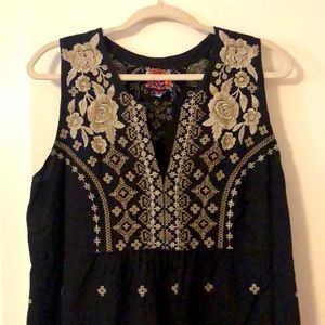 Johnny Was Black Sleeveless Dress